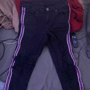 Black And Purple Jeans